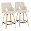 Stella - Contemporary Fixed Height Counter Stool With Swivel Square Footrest (Set of 2)