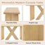 X-Frame Console Table, Angled Cross Leg Design, Rounded Edges - Natural