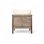 Outdoor Lounge Chair With Woven Backrest, Solid Wood Frame, Comfortable Cushions