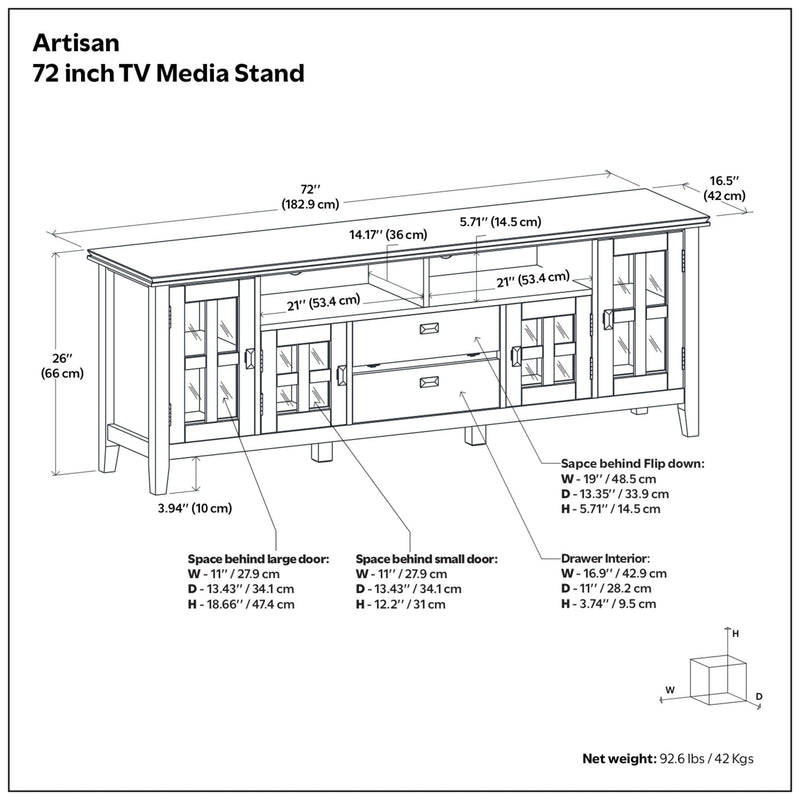 Artisan - TV Media Stand - Tobacco Brown