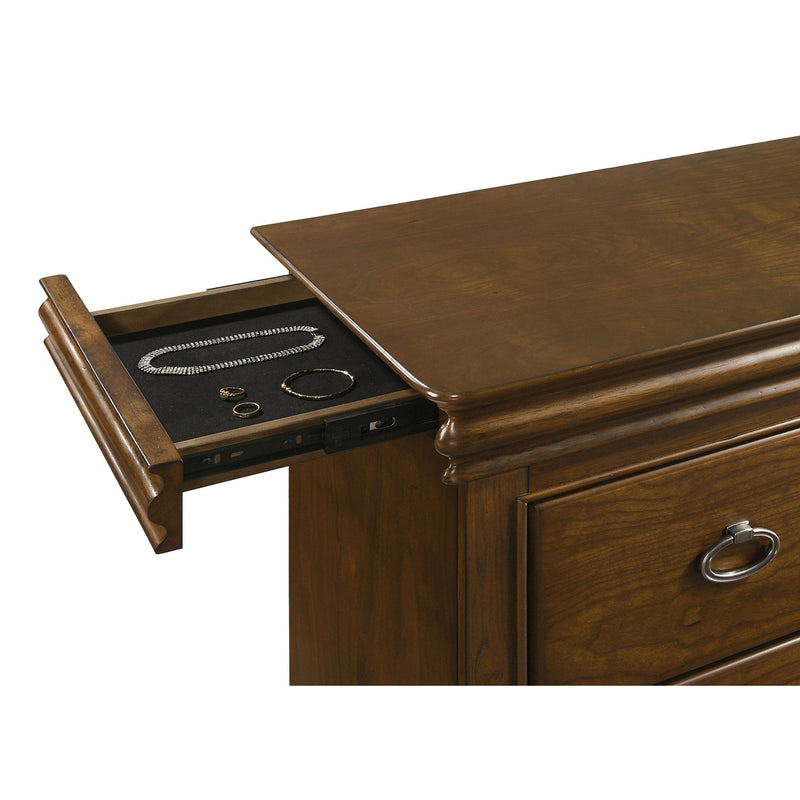 Leonide - 9 Drawer Dresser With Mirror - Cherry