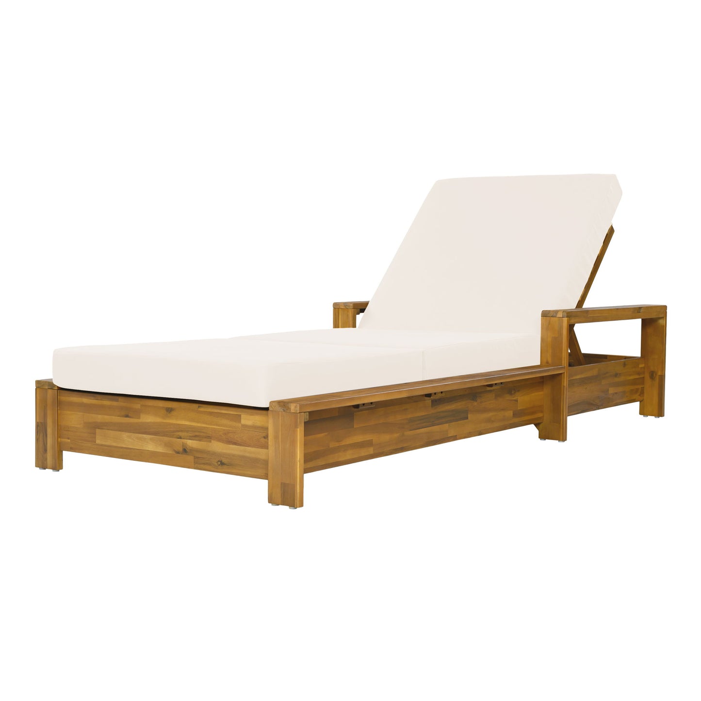 Chaise Lounge With 3 Fold Cushion Set, 3 Position Adjustable Backrest