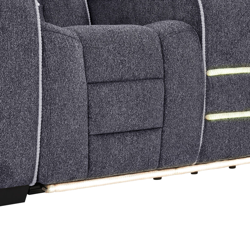Austin - Recliner With Storage Arms - Gray