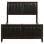 Full Panel Bed With Tufted Headboard Frame - Brown