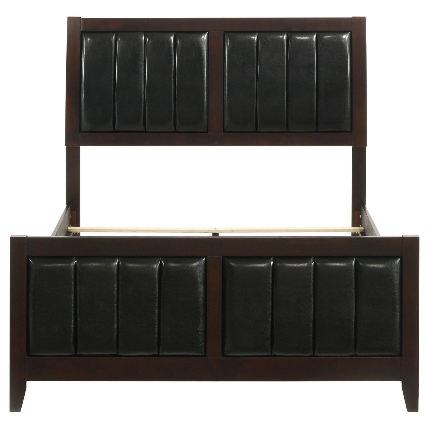 Full Panel Bed With Tufted Headboard Frame - Brown