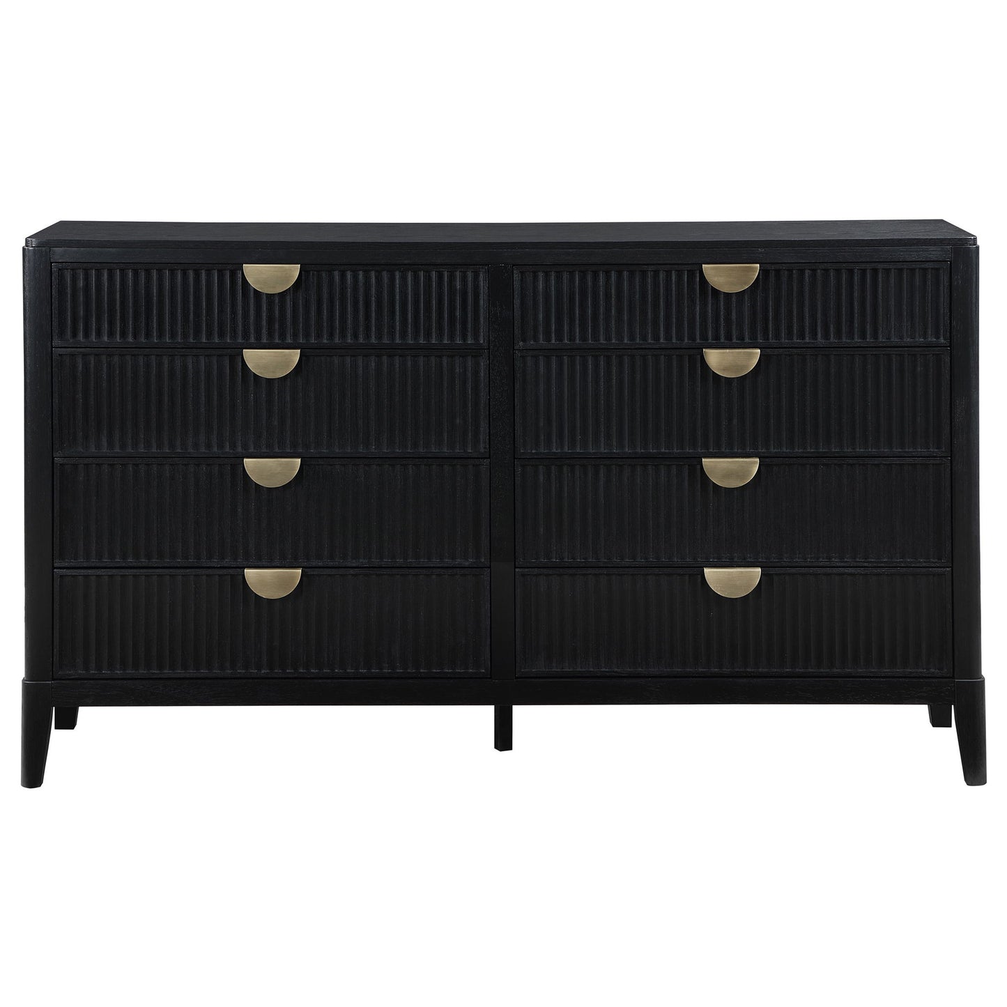 Mason - 8 Drawer Dresser With Fluted Design - Black