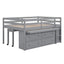 Loft Bed With Retractable Writing Desk And 4 Drawers, With Lateral Portable Desk And Shelves