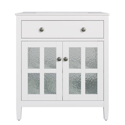 Bathroom Vanity With Ceramic Sink, Adjustable Shelf & Tip Out Tray