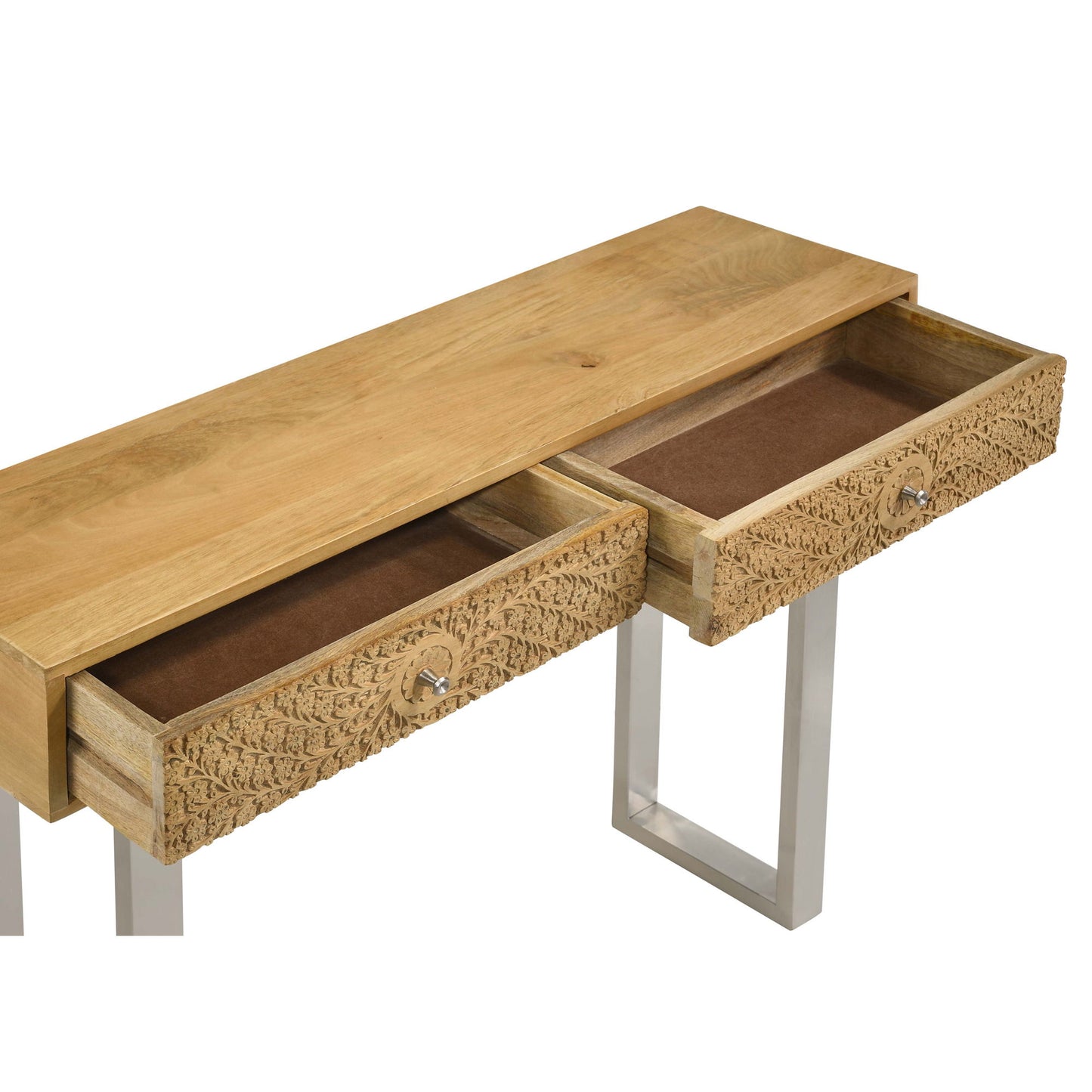 Harmony - 2 Drawer Table With Sled Base In Tones Accents - Natural