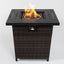 Square Fire Pit Table - Black Brown
