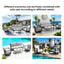 Outdoor Conversation Set With Chairs, Bench Sofa, Tables, Sunbrella Cushions
