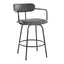 Demi - Contemporary Fixed Height Counter Stool With Swivel With Round Footrest (Set of 2)