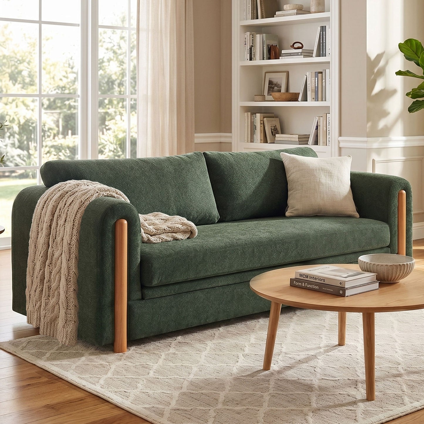 Modern 3 Seater Upholstered Couch Sofa For Living Room