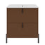 Fluted Bathroom Vanity With Ceramic Sink, Freestanding Design