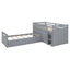 Loft Platform Bed With 7 Drawers And Full Guardrails, Modern L Shaped Space Savin