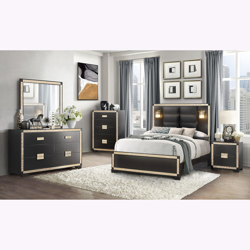 Lively - Chest With Glitter Detail And Thick Bar Handle Hardware - Black