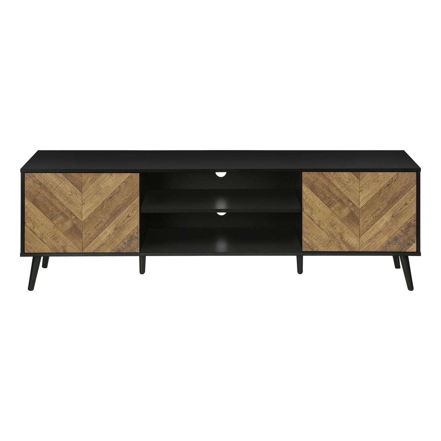 TV Stand, Console, Media Entertainment Center, Storage Cabinet, Modern Design - Black