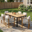 7 Piece Outdoor Dining Set With Table And Chairs - Beige / Teak / White