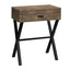 Accent Side X Table, Storage Drawer, Contemporary & Modern