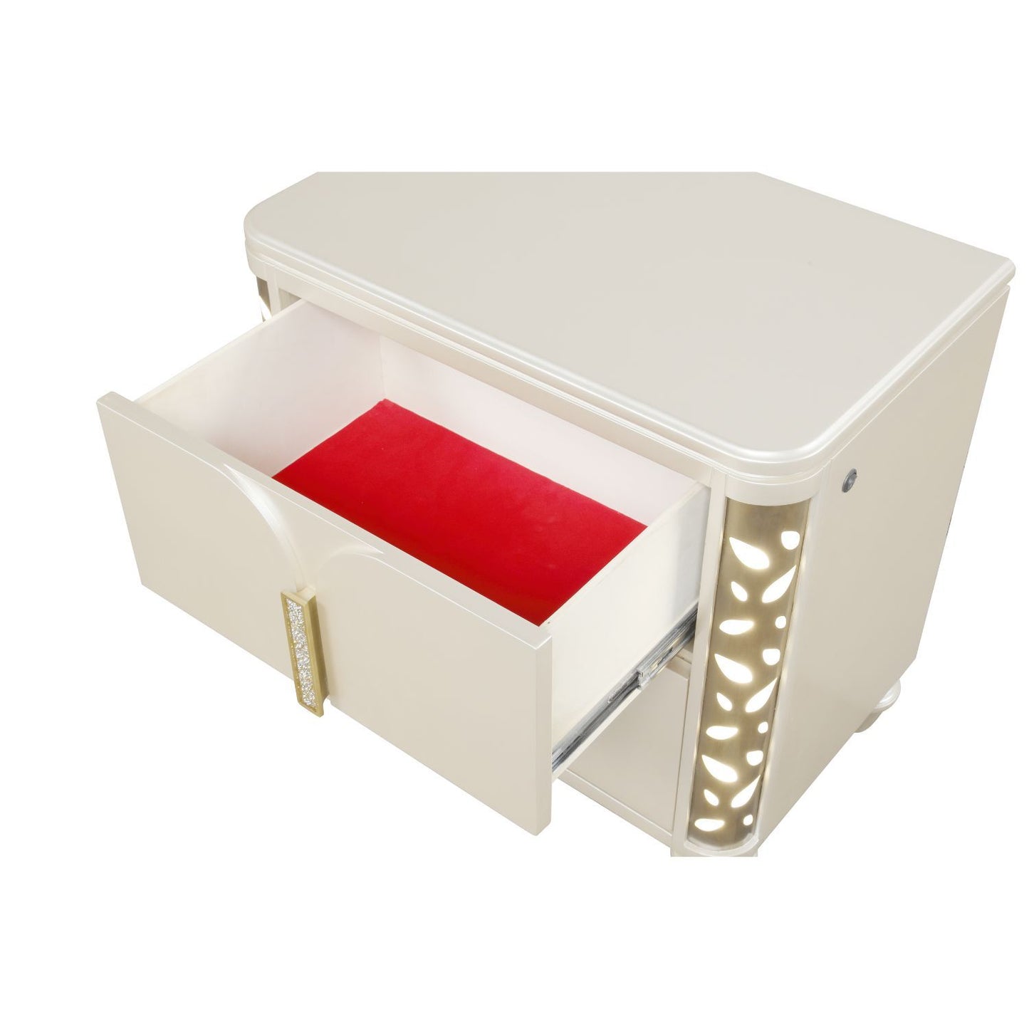 Cinderella - Nightstand With LED Accents And 2 Storage Drawers - Beige