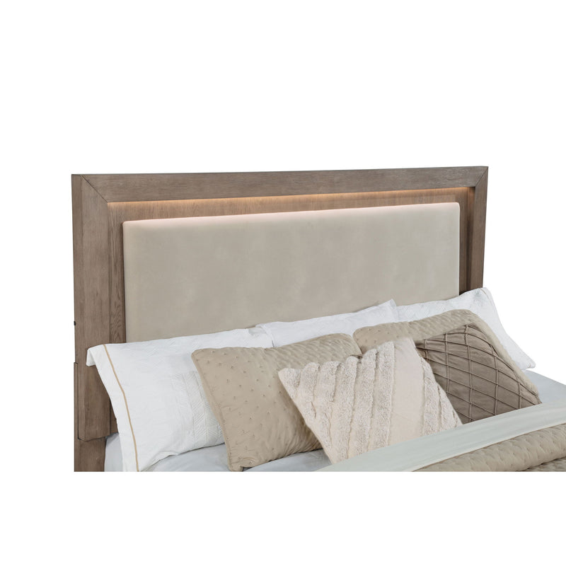 Gibbons - Cama con almacenaje y cabecero tapizado con luces LED