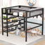 Loft Bed With 4 Tier Shelves And Storage