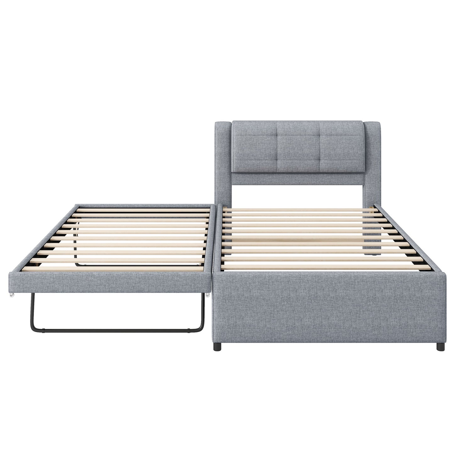 Upholstered Platform Bed With Multifunctional Trundle