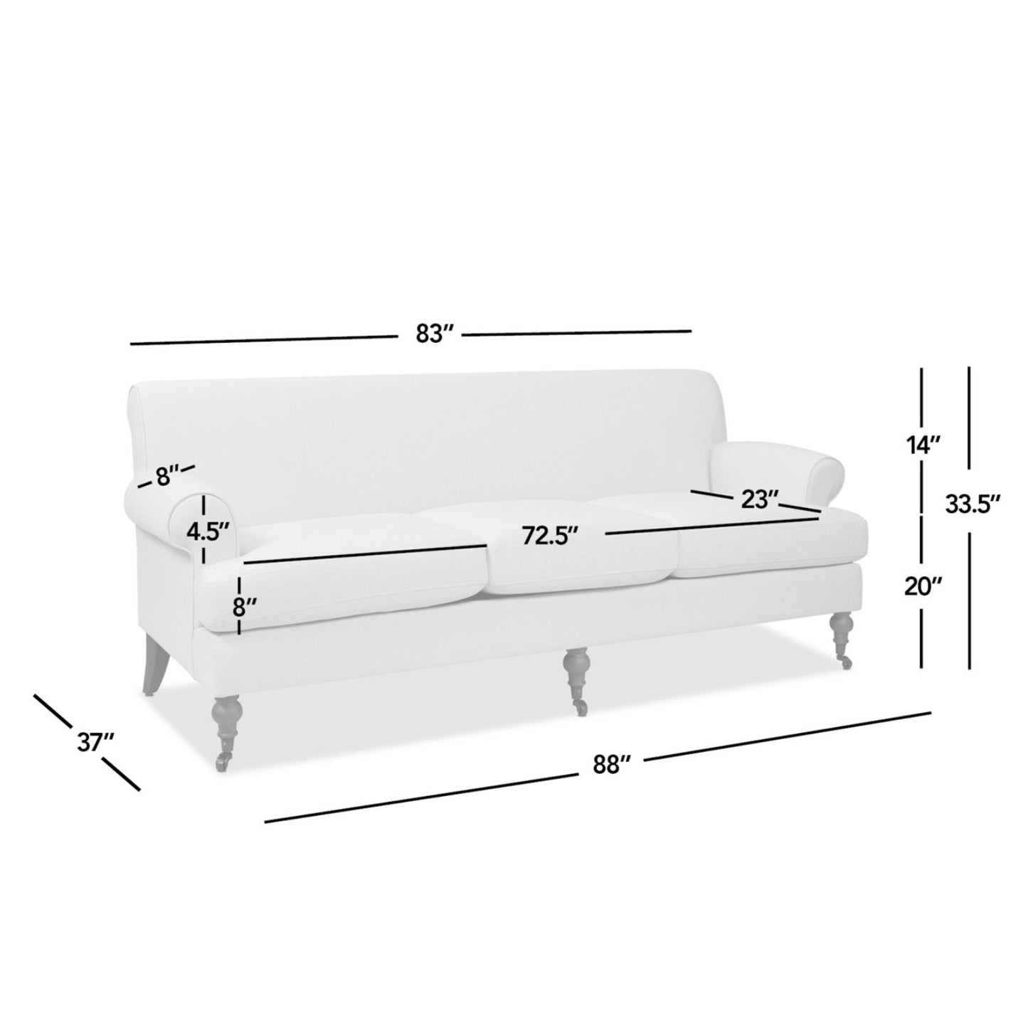 Alana Lawson - Modern Three Cushion Tightback Sofa