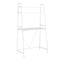 Computer Desk For Home Office, Laptop, Leaning, Storage Shelves, Contemporary & Modern - White