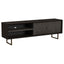Manaya - 2 Door Stand With Open Shelving And Hidden Storage - Charcoal Black