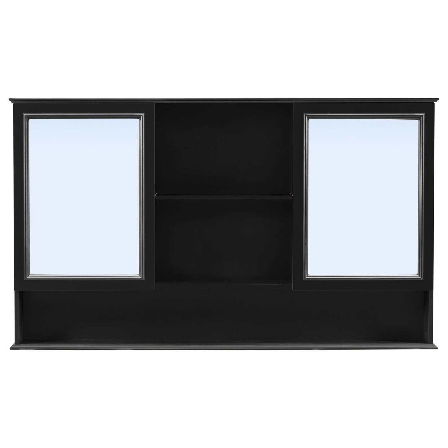 Wall Mounted Bathroom Medicine Cabinet With Double Mirrored Doors