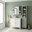 Bathroom Wall Storage Cabinet With Mirror And Adjustable Shelf, 6 Open Shelves
