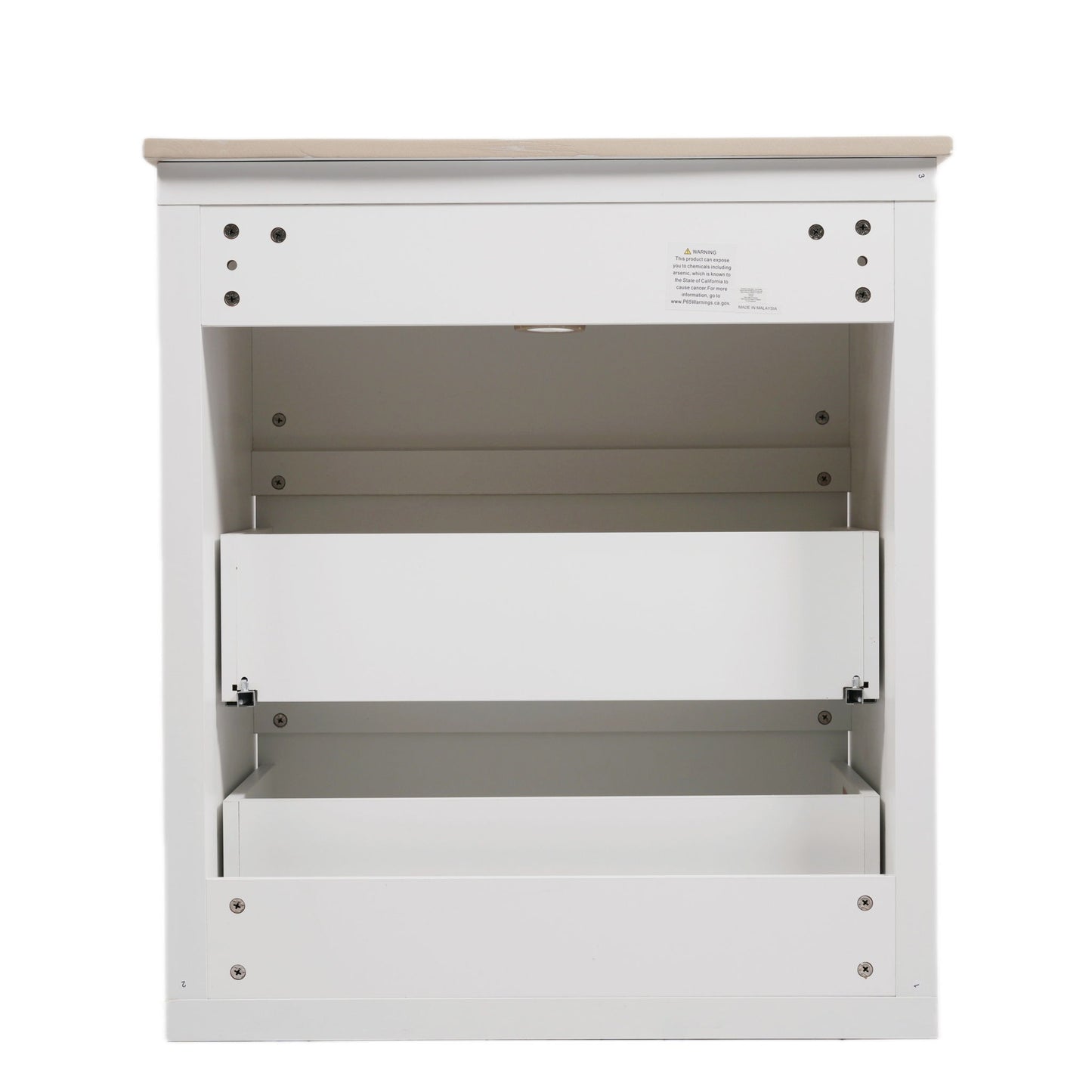 Freestanding Bathroom Vanity With Ceramic Sink, 2 Full Extension Drawers
