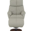 Kandoro - Top Grain Leather Accent Chair With Swivel & Ottoman - Gray