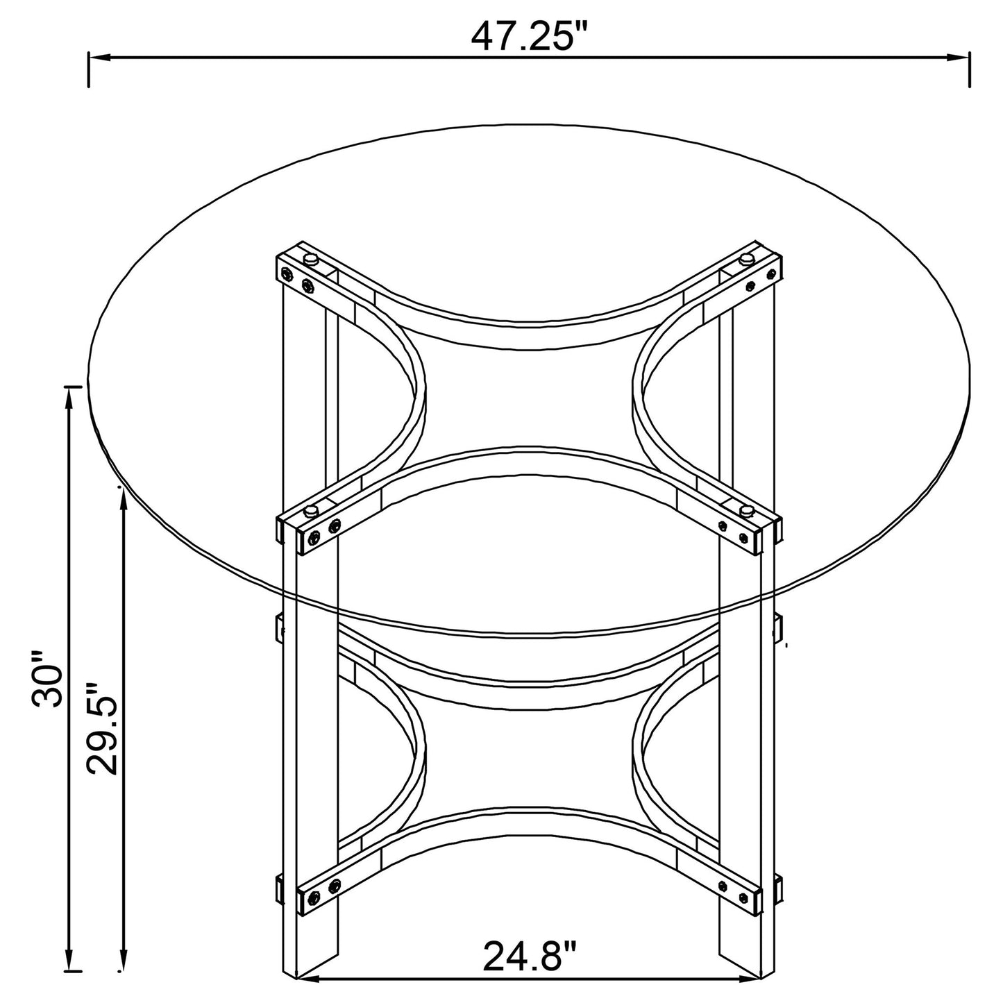 Uptown - 5 Piece Round Dining Set - Chrome