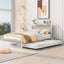 Platform Bed Frame With Trundle, USB Ports And Slat Support, No Box Spring Needed