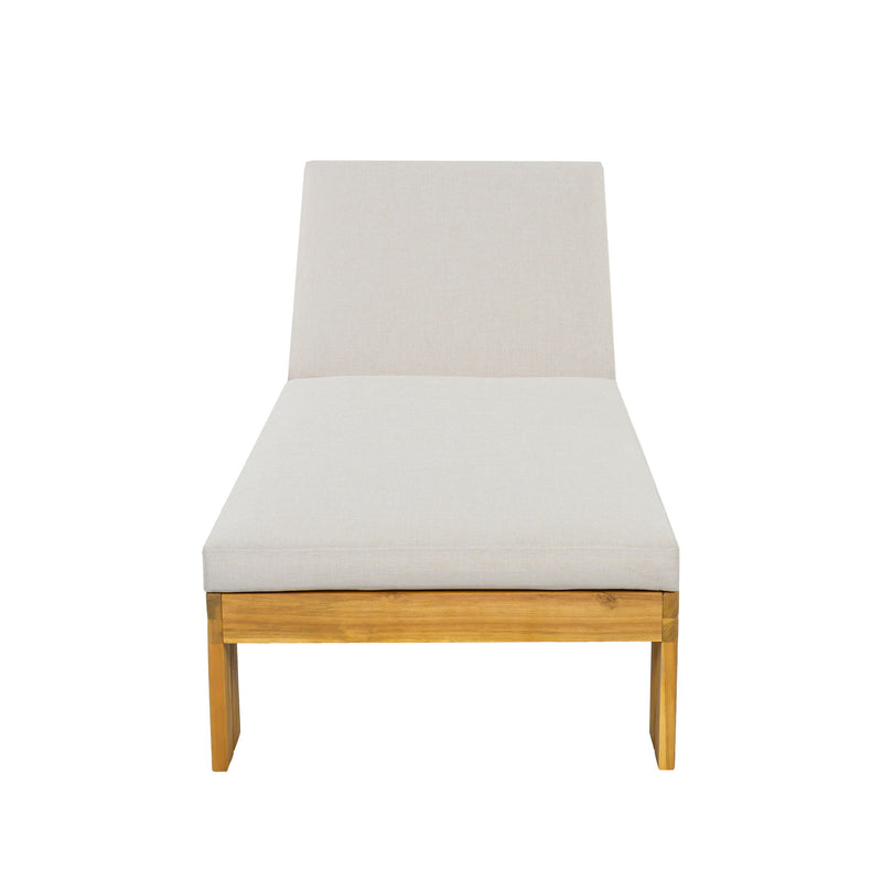 Outdoor Chaise Lounge With 5 Position Adjustable Backrest