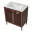 30" Vintage Bathroom Vanity With Ceramic Sink, Modern Bathroom Vanity Cabinet With 2 Soft Close Doors, Equpiied With 4 Sturdy Iron Legs - Antique Dark Brown