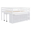 Loft Bed With Retractable Writing Desk And 4 Drawers, With Lateral Portable Desk And Shelves