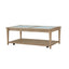 Frosted Glass Top Cocktail Table With Casters - Sand