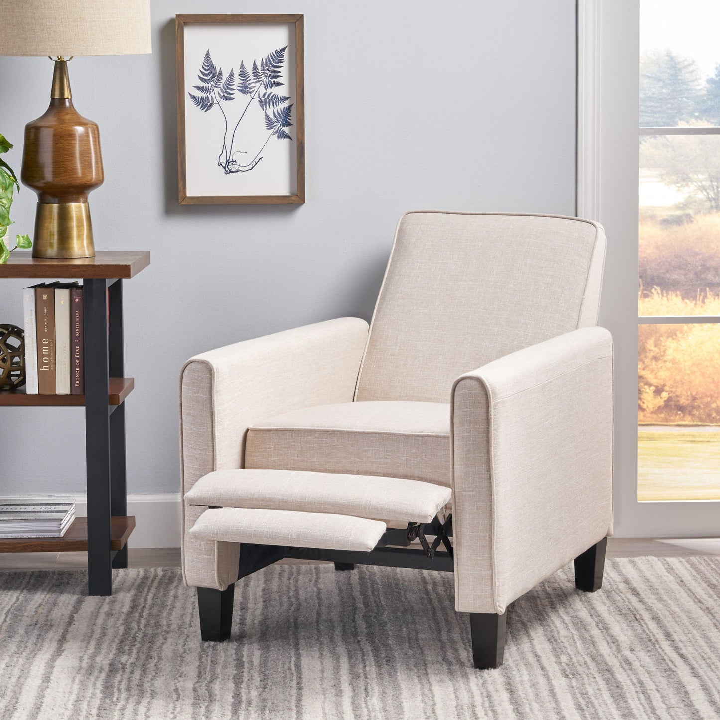 Upholstered Push Back Recliner Chair For Living Room