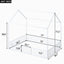 Metal House Bed With Fence And Door