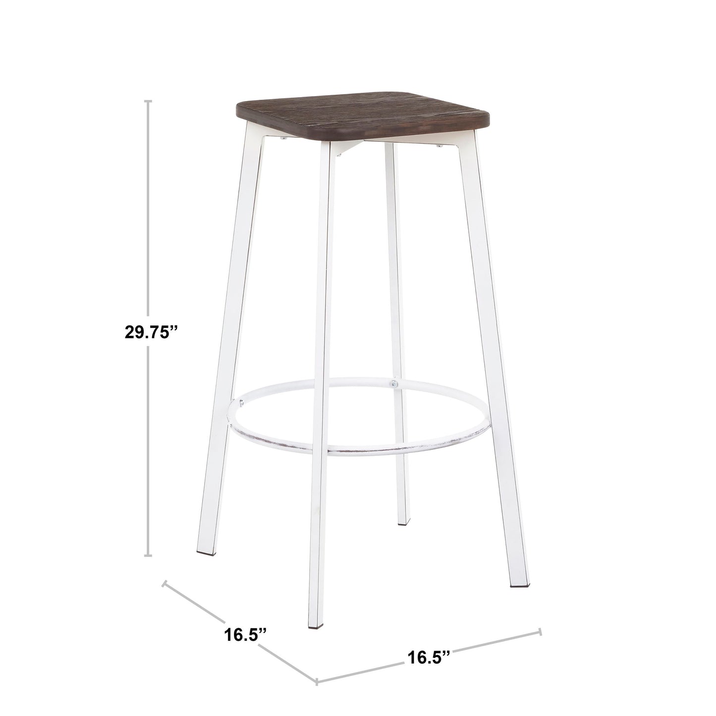 Clara - Industrial Square Barstool (Set of 2) - Espresso