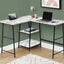 Computer Desk, Home Office, Corner, Storage Shelves, L Shape, Work, Laptop, Marble Look Laminate, Contemporary, Modern