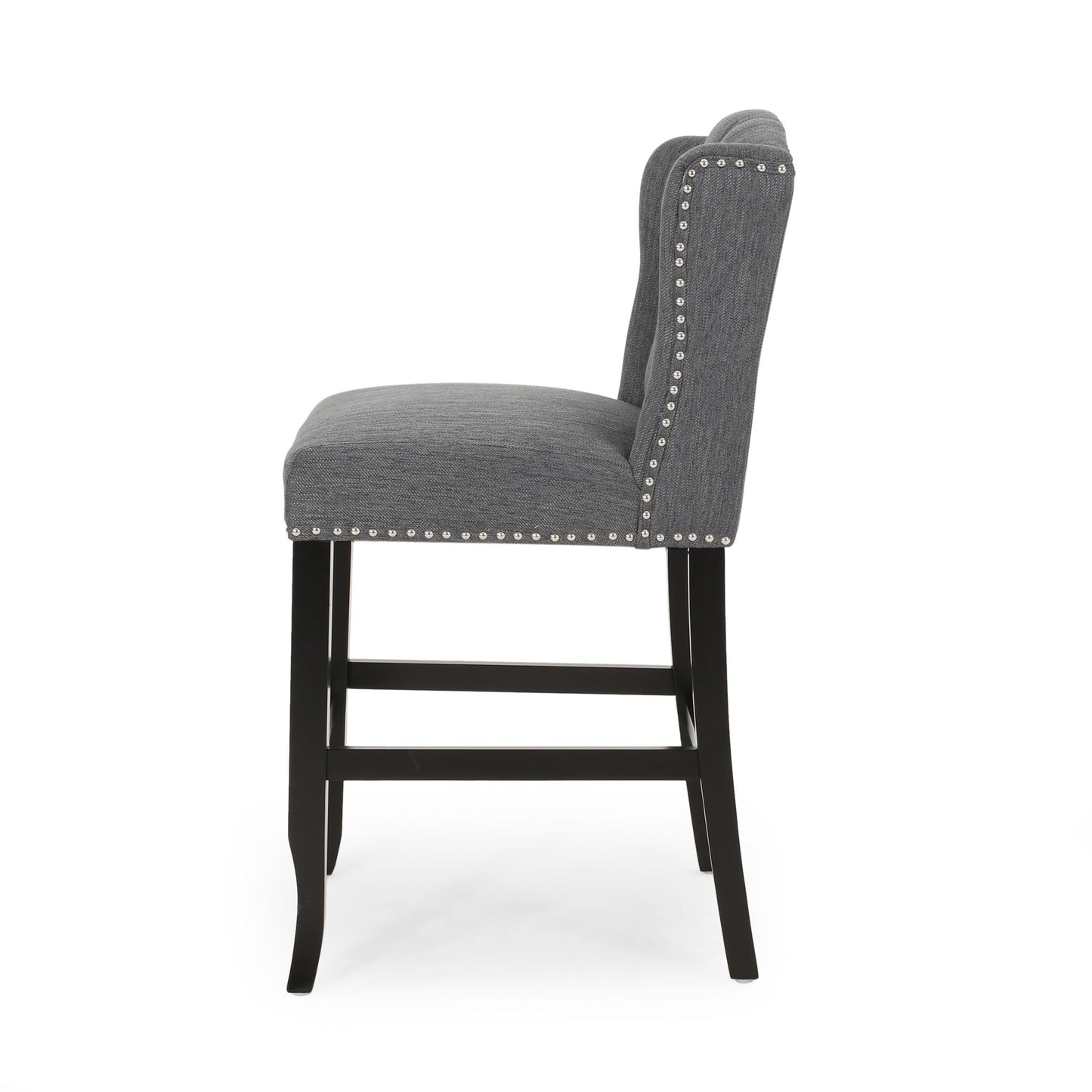 Vienna - Fabric Tufted Counter Stool With Nailhead Accents (Set of 2)