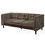 3 Seater Sofa With Square Arms, Tufted Pillow Back For Living Room