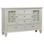 Cortina - 4 Piece Queen Bedroom Set With Ornate Panels And Storage - Cream White