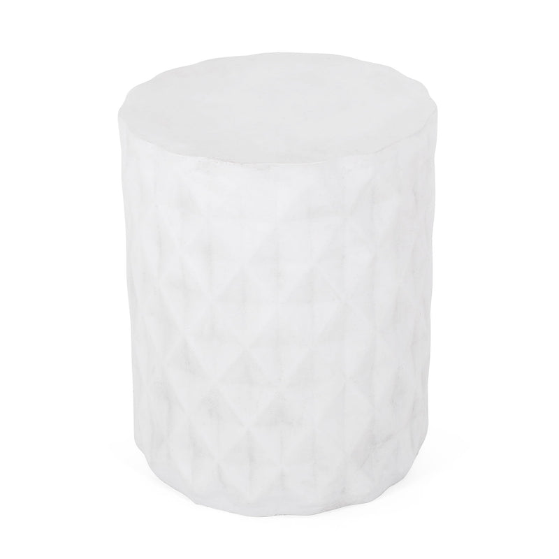 Outdoor Lightweight Concrete, Side Table - Antique White