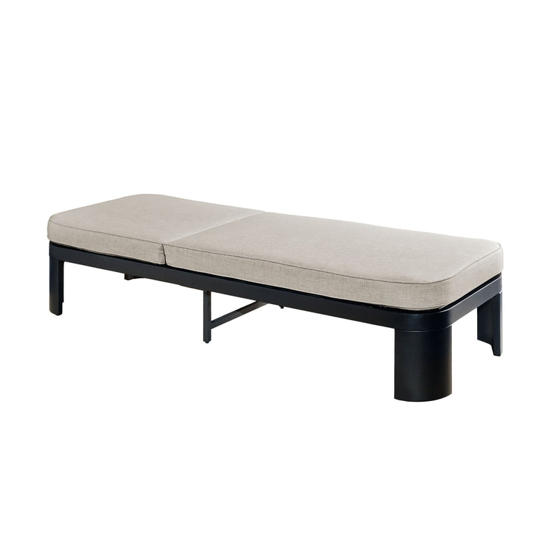 Outdoor Chaise Lounge Set With Side Table, 5 Position Adjustable Patio Recliner