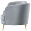 Reigha - Upholstered Sofa Lounge Furniture With Channel Tufted Backrest - Gray